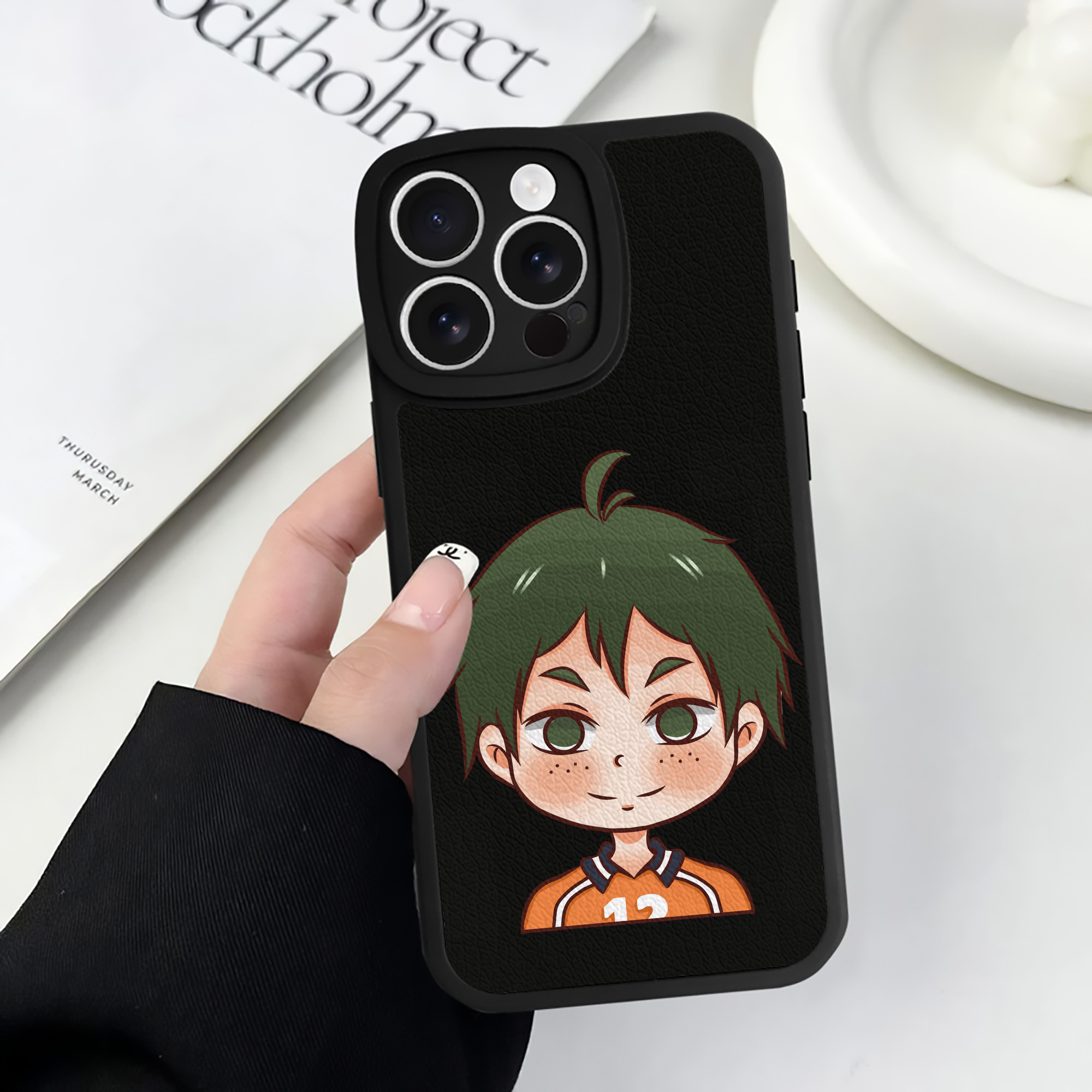 （画像用） ハイキュー!! Haikyu!! 【iPhone 16シリーズ対応】シリコンスマホケース（レザー調） 材質：シリコン